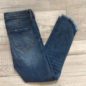 Vervet skinny jeans w/ raw ankle hem